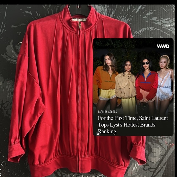 80s Yves Saint Laurent YSL RIVE GAUCHE RUNWAY PUFFY ZIPPERED BLOUSON JACKET COAT - Picture 2 of 10